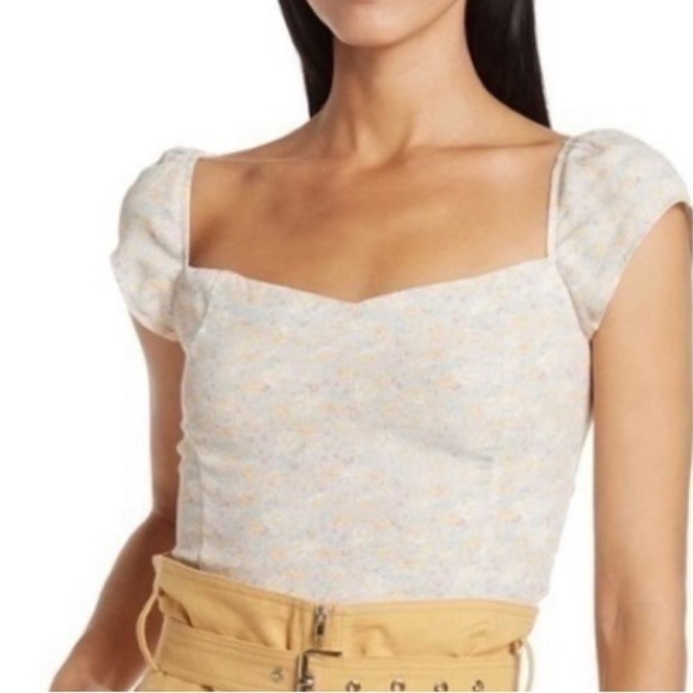 NWT Elodie Floral Light Mauve Crop - Picture 1 of 5